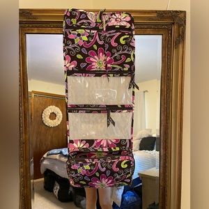 Vera Bradley Purple Punch travel hanging toiletry organizer